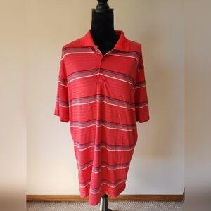 Nike Golf Tour Performance Men's Red Striped Polo Sz L.